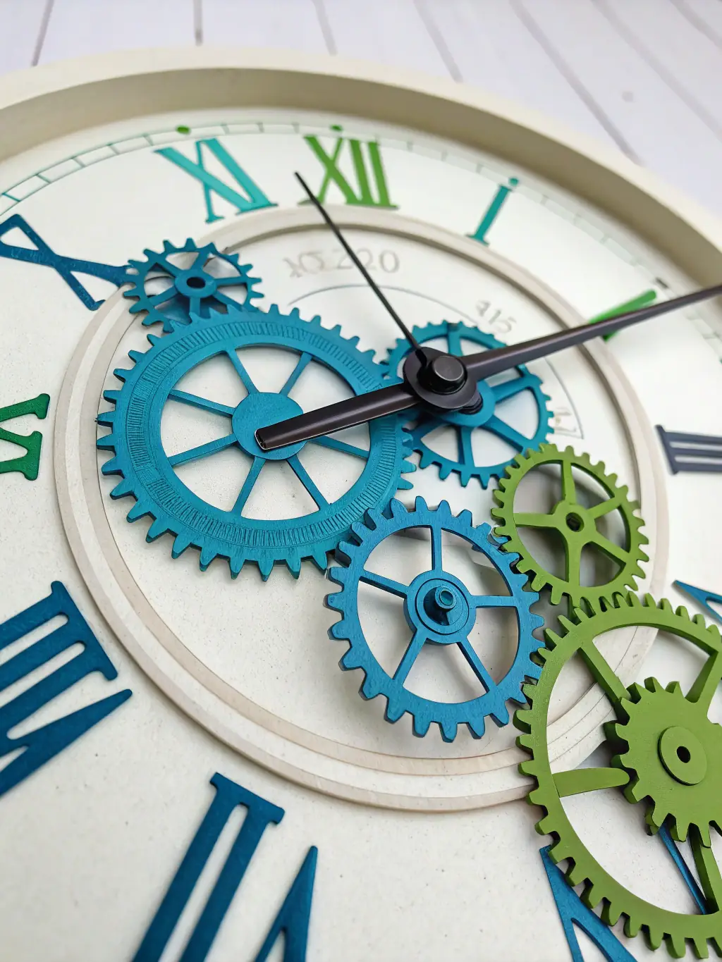A professional-looking digital illustration depicting a clock with gears inside, symbolizing 24/7 availability and automated processes.